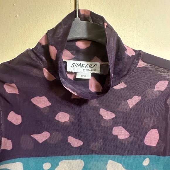 OFUURE ANU PURPLE LONG SLEEVE MAXI MESH DRESS - Picture 2 of 4